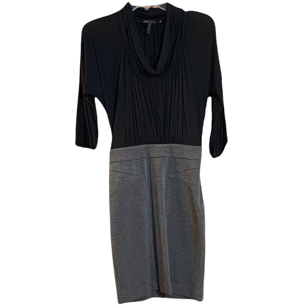 BCBG MAXAZRIA Black Cowl Neck Mini Dress
